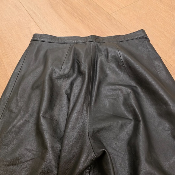 VTG Evan Davies Leather Pants Size 10 Black High Waisted Lined Biker Moto Mob - Picture 14 of 15
